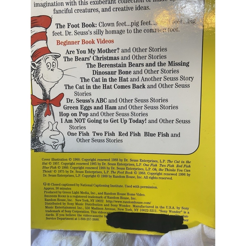 Dr.Seuss One Fish, Two Fish, Red Fish, Blue Fish VHS Tape - Picture 3 of 5